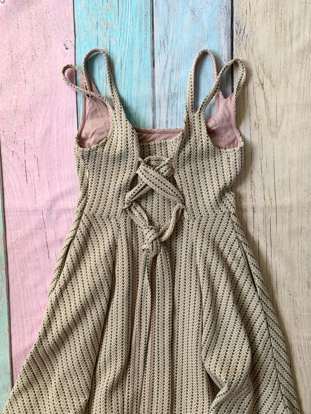 Anthropologie Cream Knit Sundress with Pink Straps - Picture 10 of 10